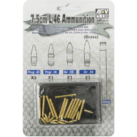 AFV Club 1/35 German 7.5cm/L46 Ammunition (Brass) Plastic Model Kit [AF35085]