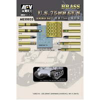 AFV Club 1/35 U.S. 75mm Gun Ammo Set (Brass) Plastic Model Kit [AG35033]