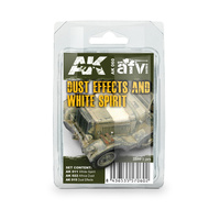 AK Interactive Weathering: Dust Effects And White Spirit Enamel Paint Set