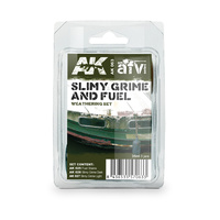 AK Interactive Weathering: Slimy Grime And Fuel Enamel Paint Set