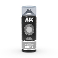 AK Interactive Fine Primer Grey - Spray Paint 400ml (Includes 2 nozzles)