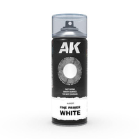 AK Interactive Fine Primer White - Spray Paint 400ml (Includes 2 nozzles)