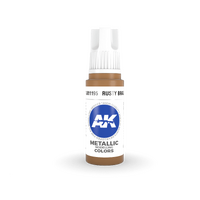 AK Interactive Rusty Brass Metallic Acrylic Paint 17ml 3rd Generation