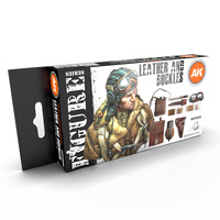 AK Interactive Figure Series: Leather And Buckles Acrylic Paint Set 3rd Generation