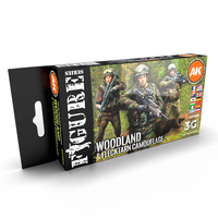 AK Interactive Figure Series: Modern Woodland And Flecktarn Camouflages Acrylic Paint Set 3rd Generation