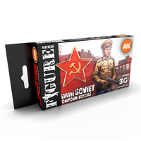 AK Interactive Figure Series: WWII Soviet Uniform Colors Acrylic Paint Set 3rd Generation