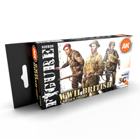 AK Interactive Figure Series: WWII British Uniform Colors Acrylic Paint Set 3rd Generation