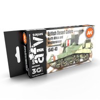 AK Interactive AFV Series: British Desert Colours Acrylic Paint Set 3rd Generation