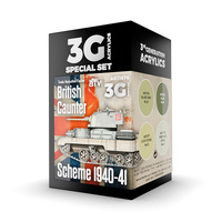 AK Interactive AFV Series: British Caunter Scheme 1940-1941 Acrylic Paint Set 3rd Generation