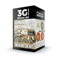 AK Interactive AFV Series: WWII German Tank Interior Colors Acrylic Paint Set 3rd Generation