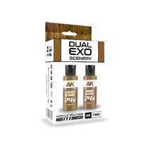 AK Interactive Dual Exo Light Wood & Dark Wood Paint Set