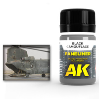 AK Interactive Weathering: Paneliner For Black Camouflage 35ml Enamel Paint