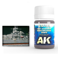 AK Interactive Weathering: Grey Wash For Kriegsmarine Ships 35ml Enamel Paint