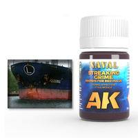 AK Interactive Weathering: Brown Streaking Grime For Red Hulls 35ml Enamel Paint