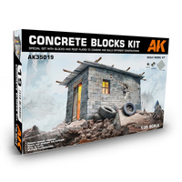 AK Interactive 1/35 Concrete Blocks Kit Scale Plastic Model Kit