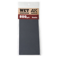 AK Interactive Wet Sandpaper 800 Grit. 3 units