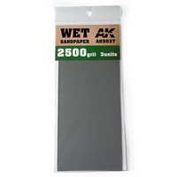 AK Interactive Wet Sandpaper 2500 Grit. 3 units