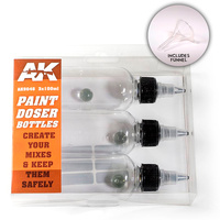 AK Interactive Paint Doser Bottles 3X100ml