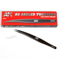 AK Interactive Hg Angled Tweezers 01 (Thin Tipped)