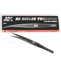 AK Interactive Hg Angled Tweezers 02 (Flat-End)