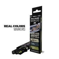 AK Interactive Real Colors Markers: WWII Axis Aircraft Cockpit Colors - Set 3 Arcylic Paint Markers