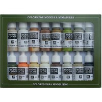 Vallejo Model Colour: Earth Tones (16 Colours) Acrylic Paint Set