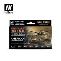 Vallejo Model Colour: American Armour & Infantry WWII (6 Colours) Acrylic Paint Set