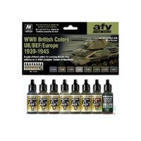 Vallejo Model Air WWII British Colors UK/BEF/Europe 1939-1945 8 Colour Acrylic Paint Set [71614]