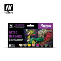 Vallejo Game Color Aztec Dragons (8) by Angel Giraldez Acrylic Paint Set [72306]