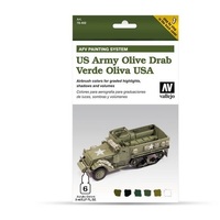 Vallejo Model Air AFV Set Verde Oliva USA 6 Colour Acrylic Paint Set [78402]