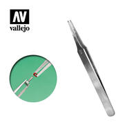 Vallejo Flat Rounded Stainless Steel Tweezers (120 mm) [T12007]