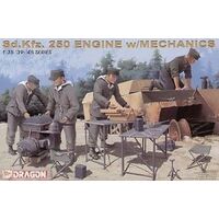 Dragon 1/35 Sd.Kfz. 250 Engine w/ Mechanics Plastic Model Kit [6112]