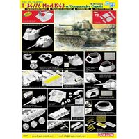 Dragon 1/35 T-34/76 Mod.1943 w/Commander Cupola No.183 Factory Plastic Model Kit [6757]