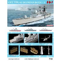 Dragon 1/700 H.M.S. Type 42 Destroyer Batch 1 ~ 3 (3 in 1) Plastic Model Kit [7152]