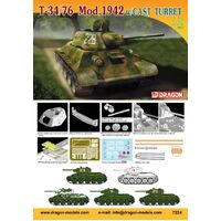 Dragon 1/72 T-34/76 Mod. 1942 Formochka Plastic Model Kit [7224]