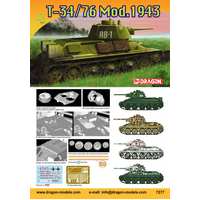 Dragon 1/72 T-34/76 Mod. 1943 Plastic Model Kit [7277]