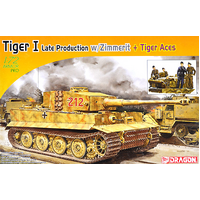 Dragon 1/72 TIGER I LATE PRODUCTION w/ZIMMERIT + TIGER ACES [7440]