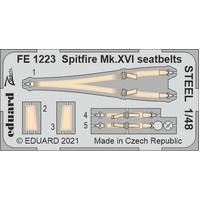 Eduard 1/48 Spitfire Mk. XVI seatbelts STEEL Photo etched parts