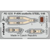 Eduard 1/48 P-40N (Academy) Seatbelts Steel Colour Photo Etch Set [FE1235]