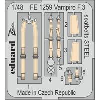 Eduard 1/48 Vampire F.3 (Airfix) Seatbelts Steel Colour Photo Etch Set [FE1259]