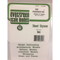 Evergreen White Polystyrene HO-Scale Siding 0.020 x 6 x 12" / 0.51mm x 15cm x 30cm (1)