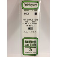 Evergreen White Polystyrene HO Scale Strip 0.069 x 0.069 x 14" (10)