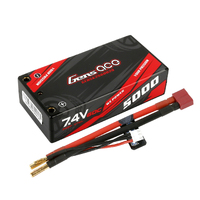 Gens Ace 2S 5000mAh 7.4V 60C Shorty Hardcase LiPo Battery (4.0mm bullet to Deans)