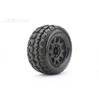 Jetko 1/8 MT 3.8 EX-TOMAHAWK Tyres (Claw Rim/Black/Medium Soft/Belted/17mm 1/2 o/s) [1801CBMSGBB2]