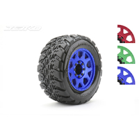 Jetko 1/8 MT 3.8 EX-KING COBRA Tyres (Claw Rim/Metal Blue/Med Soft/Belted/17mm 0 o/s) [1802CLMSGBB1]