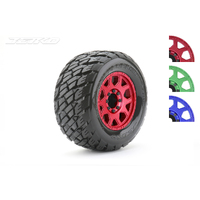 Jetko 1/8 MT 3.8 EX-ROCKFORM Tyres (Claw Rim/Metal RED/Med Soft/Belted/17mm 0 o/s) [1803CRMSGBB1]