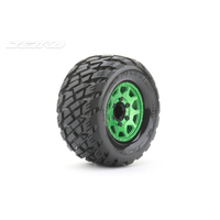 Jetko 1/10 MT 2.8 EX-ROCKFORM Tyres (Claw Rim/Metal Green/Medium Soft/12mm 0 o/s) [2803CGMSGNB1]