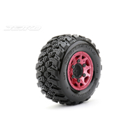 Jetko 1/10 SC EX-KING COBRA Tyres (Claw Rim/Metal Red/Medium Soft/12mm 0 o/s) [3102CRMSGNB1]