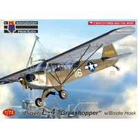 Kovozavody 1/72 Piper L-4 "Grasshopper" w/Brodie Hook Plastic Model Kit