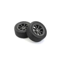 Kyosho Glued TC Tire FZ02 8-Spoke Watanabe Wheel (Black Metallic/2pc) [FATH706BKM]